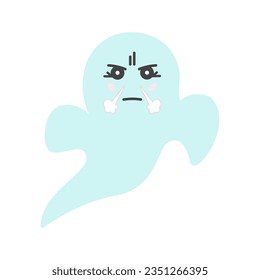 Ghosts emogi. Happy Halloween. Background with ghosts for social networks. Vector illustration.