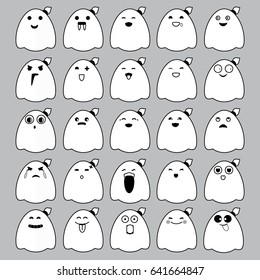 Ghosts emoticons vector image