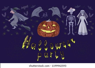 ghosts frighten children skeletons went for a walk bats scream , a terrible witch on a broomstick