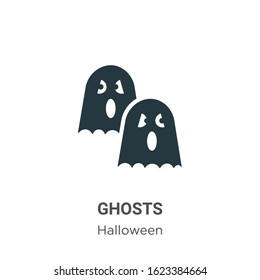 Ghosts glyph icon vector on white background. Flat vector ghosts icon symbol sign from modern halloween collection for mobile concept and web apps design.