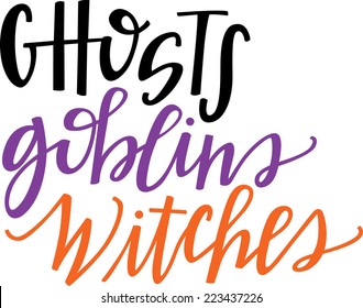 Ghosts, goblins, witches Halloween vector