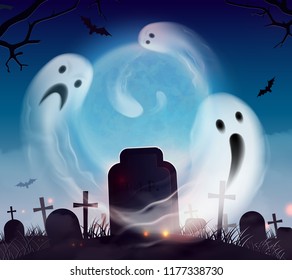 Ghosts Halloween Realistic 