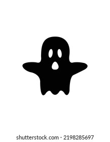 Ghosts. Halloween scary ghostly monster. Cute cartoon spooky character.