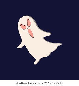 Ghosts illustration design, flat halloween ghosts element template vector. 