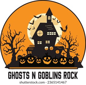 Ghosts N Goblins Rock Halloween Design