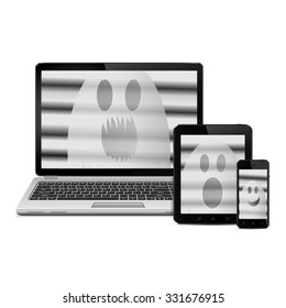 Ghosts on digital devices screens