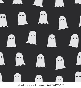 Ghosts. Seamless Halloween Pattern