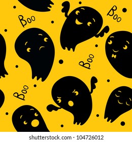 Ghosts Seamless Pattern, pattern in cartoon style