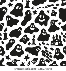 ghosts - seamless vector background