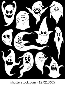 Ghosts: Set of 12 spooky ghosts.