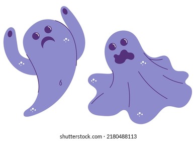 Ghosts. A small Halloween set of two cute and funny ghosts.