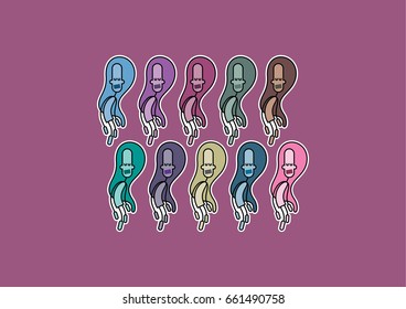 Ghosts stickers