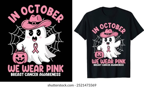 Ghosts Sweatshirt, Breast Cancer Awareness Halloween T-Shirt, Support Breast Cancer Support Tee, Retro Breast Cancer Png, Breast Cancer Awareness Png, Halloween Pink Ghost png, Halloween Shirt 