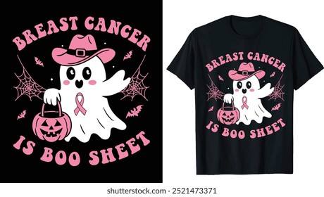 Ghosts Sweatshirt, Breast Cancer Awareness Halloween T-Shirt, Support Breast Cancer Support Tee, Retro Breast Cancer Png, Breast Cancer Awareness Png, Halloween Pink Ghost png, Halloween Shirt 