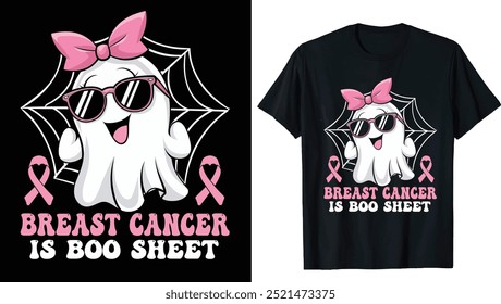 Ghosts Sweatshirt, Breast Cancer Awareness Halloween T-Shirt, Support Breast Cancer Support Tee, Retro Breast Cancer Png, Breast Cancer Awareness Png, Halloween Pink Ghost png, Halloween Shirt 