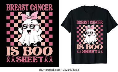 Ghosts Sweatshirt, Breast Cancer Awareness Halloween T-Shirt, Support Breast Cancer Support Tee, Retro Breast Cancer Png, Breast Cancer Awareness Png, Halloween Pink Ghost png, Halloween Shirt 