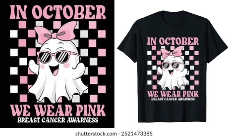 Ghosts Sweatshirt, Breast Cancer Awareness Halloween T-Shirt, Support Breast Cancer Support Tee, Retro Breast Cancer Png, Breast Cancer Awareness Png, Halloween Pink Ghost png, Halloween Shirt 