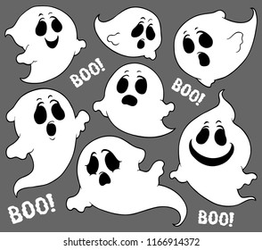 Conjunto temático Ghosts 2 - ilustración vectorial eps10.