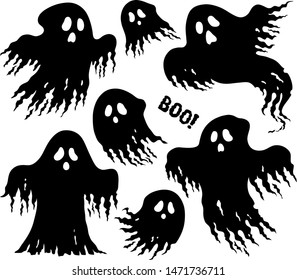 Ghosts thematic set 6 - eps10 vector illustration.