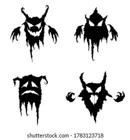 Ghosts. Vector cartoon illustrations. Isolated objects. 