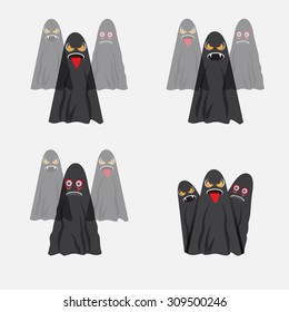 ghosts vector Halloween decorate vector illustration