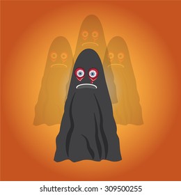 Ghosts vector Halloween decorate vector illustration