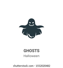 Ghosts vector icon on white background. Flat vector ghosts icon symbol sign from modern halloween collection for mobile concept and web apps design.