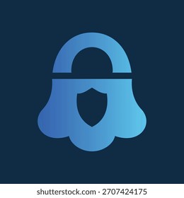 Logotipo de cadeado em forma de fantasma simbolizando segurança online, proteção e privacidade digital