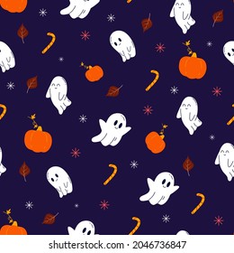Ghosty Party Halloween seamless pattern