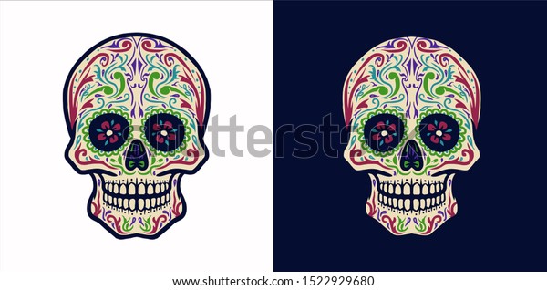 Ghotic Sugar Skull Variations Stock Vector (Royalty Free) 1522929680 ...