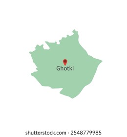 Ghotki map flat vector illustration