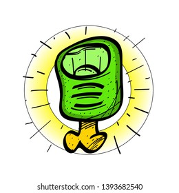 Ghoul finger on a white background. Cartoon style.