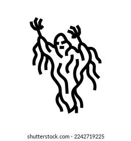 ghoul ghost line icon vector. ghoul ghost sign. isolated contour symbol black illustration