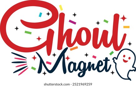 Ghoul Magnet T-Shirt Design Vector File, Halloween Vector Design, Ghoul Magnet EPS File, Spooky Vector Art, Ghost Vector Design, Printable Graphics Design.