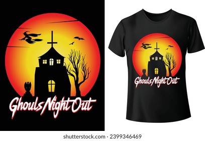 Ghouls Night Out  T Shirt Design for Halloween