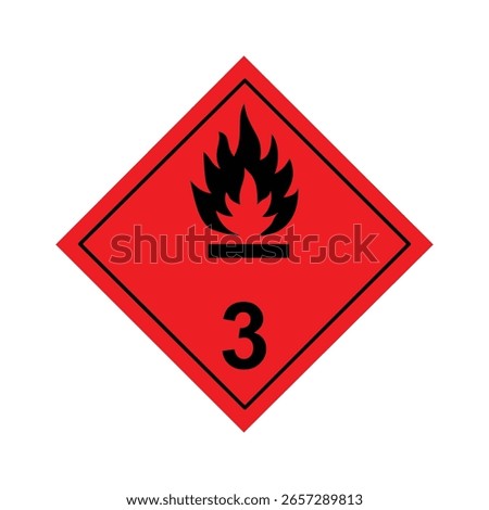 GHS Class 3 Flammable liquids sign. GHS ADR Class 3 sign symbol icon. Vector illustration.