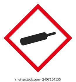 GHS compressed gas label. Hazard warning sign.