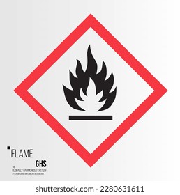 GHS Flame Flammable Pictogram Vector