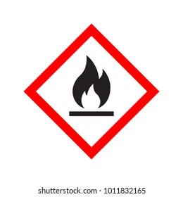 GHS flammable warning sign vector icon.