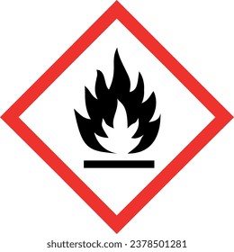 GHS hazard pictogram - FLAMMABLE , hazard warning sign flammable , isolated vector illustration