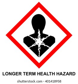 GHS hazard pictogram - LONGER TERM HEALTH HAZARD , hazard warning sign LONGER TERM HEALTH HAZARD , isolated vector illustration