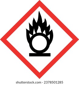 GHS hazard pictogram - OXIDISING , hazard warning sign oxidising , isolated vector illustration