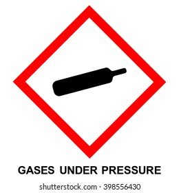 GHS Hazard Pictogram - PRESSURE , Hazard Warning Sign Gas Under Pressure , Isolated Vector Illustration