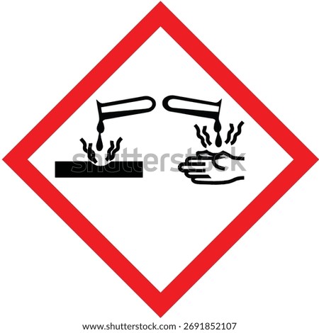 GHS hazard sign vector, Corrosive pictograms, Chemicals labels isolate, Explosive, Flammable, Oxidizing, Compressed Gas, Corrosive, Toxic, Harmful, Health hazard and Environmental hazard, Hazard sign.