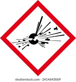 ghs hazardous explosive transport icon, warning symbol ghs - sga safety sign, pictogram, explosive or self-reactive