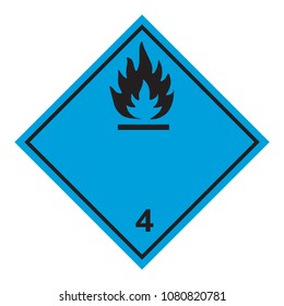 Ghs Hazardous Flammable Gases If Contacting With Water Transport Icon. Isolated Vector Illustration. Warning Symbol Hazard Icons Ghs Safety Pictograms.