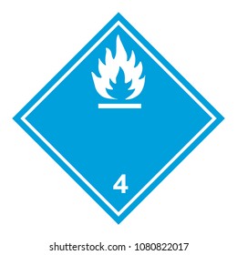 Ghs Hazardous Flammable Gases If Contacting With Water Transport Icon. Isolated Vector Illustration. Warning Symbol Hazard Icons Ghs Safety Pictograms.