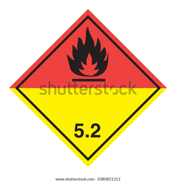 有害な有機過酸化物輸送アイコン 分離型ベクターイラスト 警告シンボルの危険アイコンghsの安全な絵文字 のベクター画像素材 ロイヤリティフリー