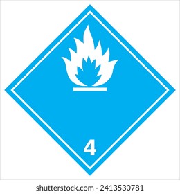 ghs hazardous, transport icon, warning symbol ghs - sga safety sign, pictogram, substances which in contactwith water emit flammable gases