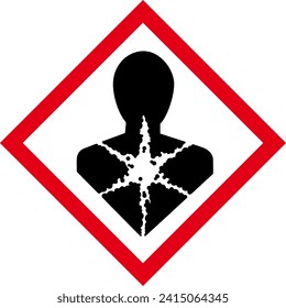 ghs hazardous, transport icon, warning symbol ghs - sga safety sign, pictogram, health hazard, chemicals that cause damage to one or more organs when inhaled